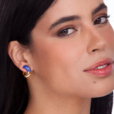 18k Gold Plated Earring with Blue Quartz