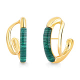 18k Gold Plated Earring with Malachite