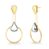 18k Gold Plated Earring with Metallic Gray Agate