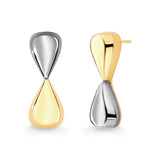 18k Gold Plated Earring with Metallic Gray Agate