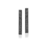 Rhodium Plated Earring with Platinum Druse