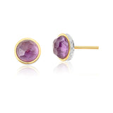 18k Gold Plated Earring with Amethyst