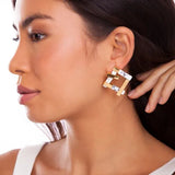 18k Gold Plated Earring with Howlite