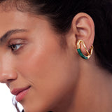 18k Gold Plated Earring with Malachite