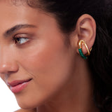 18k Gold Plated Earring with Malachite