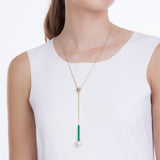 18k Gold Plated Necklace with Pearl and Green