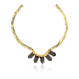 18k Gold Plated Necklace with Smoked Quartz