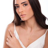 18k Gold Plated Necklace with Pink Quartz