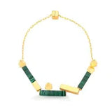 18k Gold Plated Necklace with Malachite
