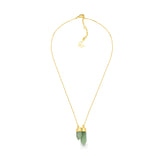 18k Gold Plated Necklace with Green Quartz