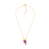 18k Gold Plated Necklace with Multicolor Crystal