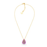 18k Gold Plated Necklace with Amethyst and Lilac Resin