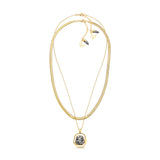 18k Gold Plated Necklace with Platinum Druse
