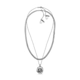 Rhodium Plated Necklace with Platinum Druse