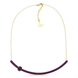 18k Gold Plated Necklace with Amethyst and Purple Enamel