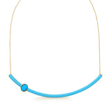 18k Gold Plated Necklace with Turquoise Howlite and Blue Enamel