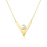 18k Gold Plated Necklace with Pearl