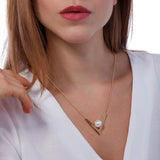 18k Gold Plated Necklace with Pearl