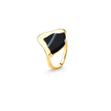 18k Gold Plated Ring with Onyx