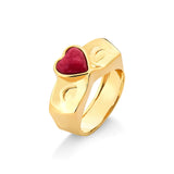 18k Gold Plated Ring with Red Amazonite