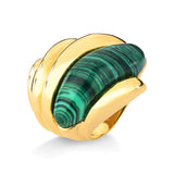 18k Gold Plated Ring with Malachite