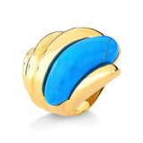 18k Gold Plated Ring with Turquoise Howlite