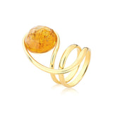 18k Gold Plated Ring with Citrine
