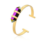 Gold Bracelet with Multicolored Crystal