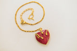 Golden Necklace with Red Amazonite