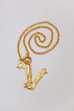 Letter V gold necklace