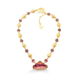 Gold Necklace with Fluorite
