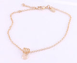 18k Gold Plated Anklet with Zirconia