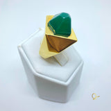 Gold Ring with Green Agate