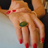 Gold Ring with Green Agate
