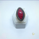 Gold Ring with Red Amazonite