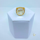 18k Gold Plated Ring with Crystal