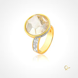 Golden Ring with Crystal