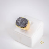 Golden Ring with Black Druse