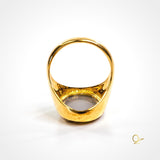 Golden Ring with Gold Druse