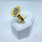 Gold Ring with Platinum Druse