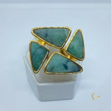 18k Gold Plated Ring with Emerald