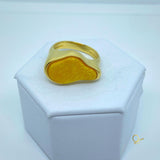 Golden Ring with Yellow Feldspar