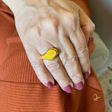 Golden Ring with Yellow Feldspar