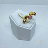 Gold Ring with Fluorite