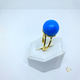 Golden Ring with Turquoise Howlite