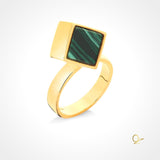 Golden Ring with Malachite