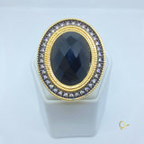 Golden Ring with Onyx