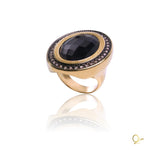 Golden Ring with Onyx