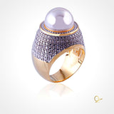 Golden Ring with Pearl
