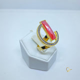 Golden Ring with Poppy Quartz